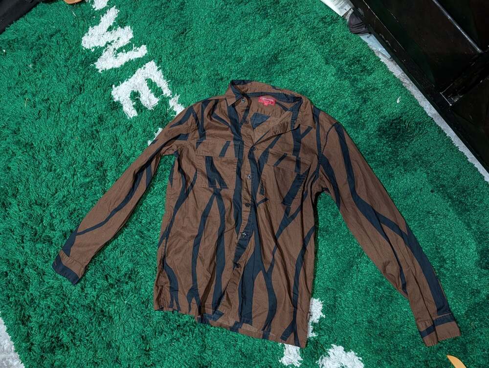 Supreme Abstract Branch Pattern Long Sleeve Button Up Shirt